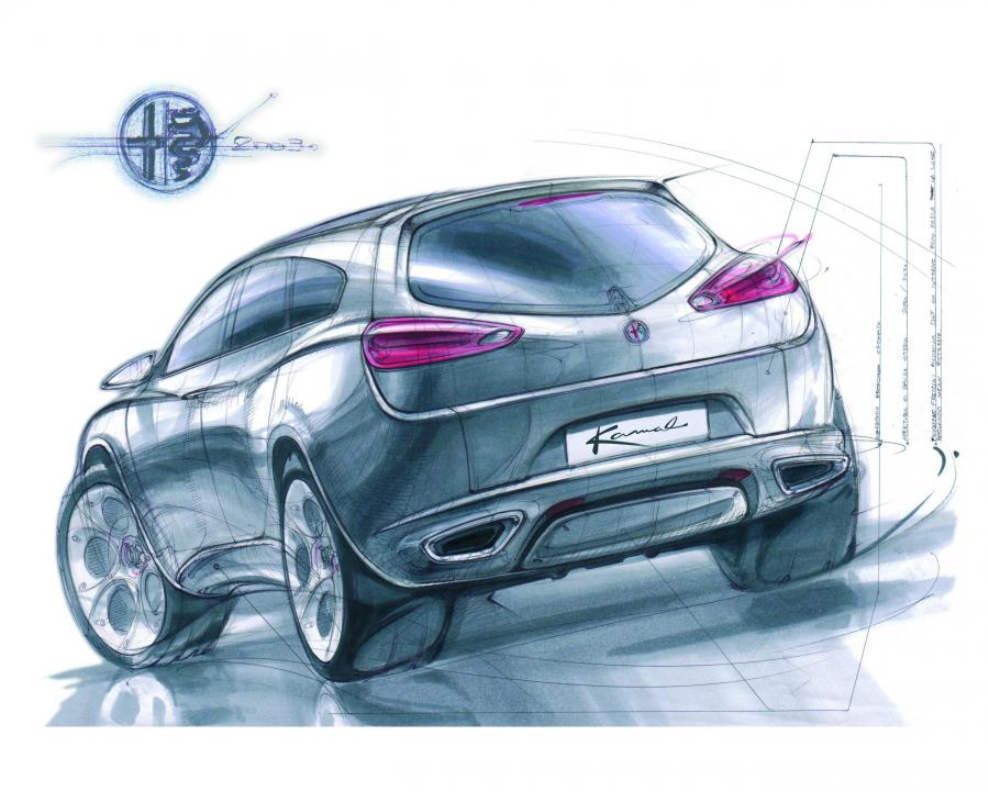 Эскиз Alfa Romeo Kamal Concept 2003 года  (фото 13 из 22)